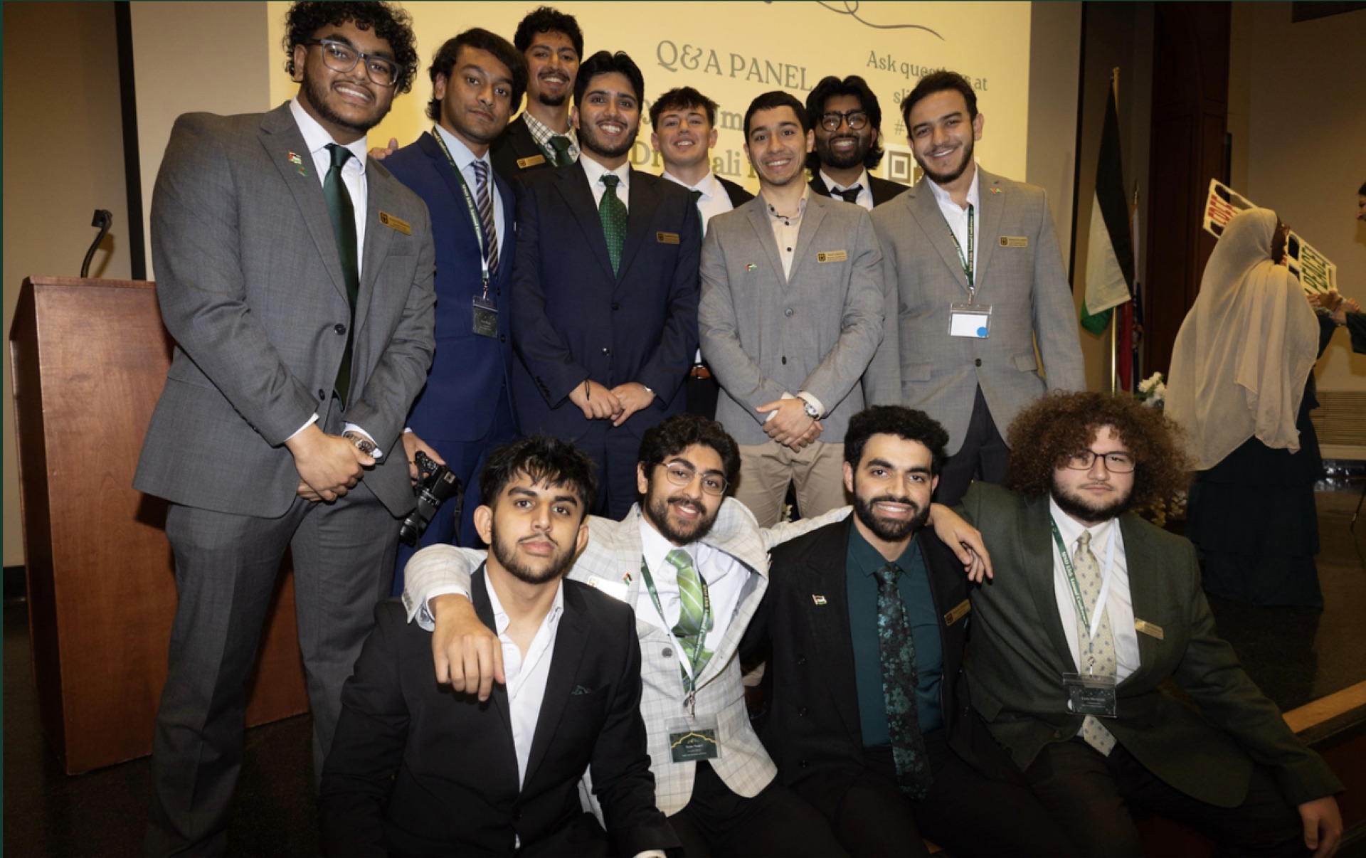 Brothers group photo at Q&A panel